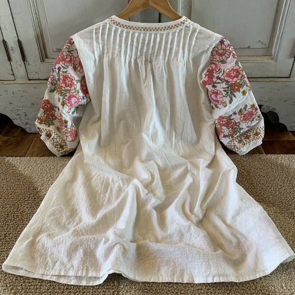 New Embroidered Boho Vintage Tassel Tunic Dress - Picture 5 of 6